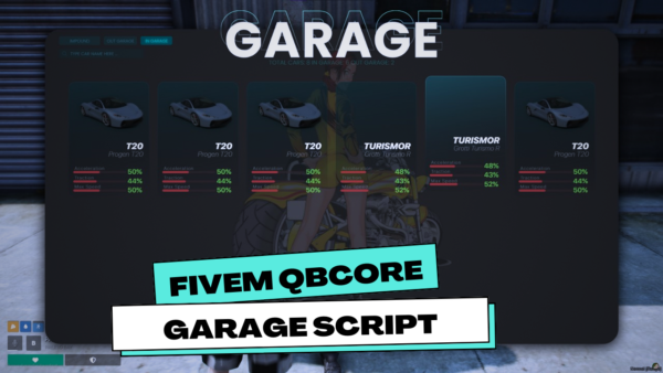 vehicle management in FiveM with fivem qbcore garage script. Explore custom interiors, police garages, and job-specific features.