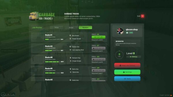 Explore the world of garbage job in Fivem with ESX and QBCore scripts. Elevate your server with exclusive scripts, frameworks, and shops for Qbus.